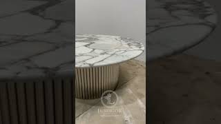 Marble Dining Table Set  Round Marble Dining Table  Modern marble dining table  Dining table in [upl. by Gris]