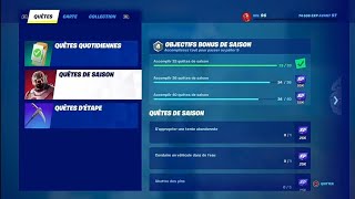 FORTNITE  COMMENT DÉBLOQUER TOUTES LES QUÊTES DE SAISON  CHAPITRE 3 SAISON 1  OBJECTIFS BONUS 5 [upl. by Dimah]