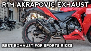 R1M AKRAPOVIC EXHAUST INSTALLATION IN CBR 250R  BEST EXHAUST FOR CBR 250R [upl. by Gnouv925]