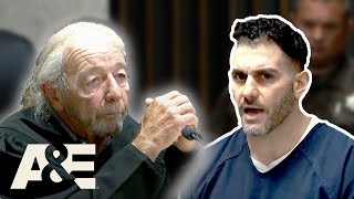 Judge Shuts Down Triple Murderer Ranting About His Innocence  Court Cam  AampE [upl. by Annoerb904]