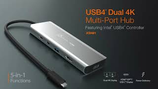 j5create USB4® Dual 4K MultiPort Hub  Model JCD401 [upl. by Adnert]