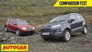 Ford EcoSport Vs Renault Duster  Comparison Test  Autocar India [upl. by Tati]