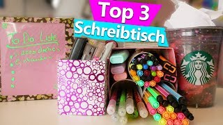 3 einfache amp schöne DIY Ideen für den SCHREIBTISCH  Schreibtisch Makeover Inspiration deutsch [upl. by Annait34]