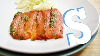 Salmon Beetroot Gravadlax Recipe  SORTED [upl. by Suoirrad]