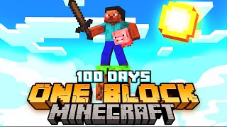 100 Days as a ONE BLOCK Noob in Minecraft [upl. by Hrutkay238]