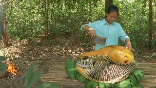 Monster Sea Snail Cooking In Rainforest  Giant Seafood Cooking Incredible [upl. by Eppes191]