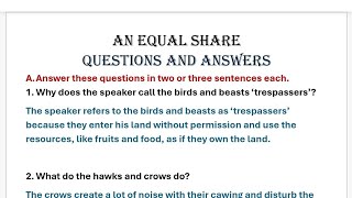 An Equal Share Class 5 Gulmohar Question Answer Chapter 9  Golden Jubilee Edition  Book Answers [upl. by Esnahc]