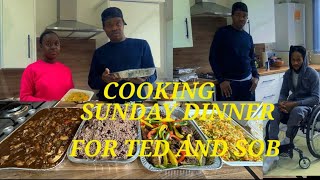 COOKING FOR MY YOUTUBE FAMILY TED AND SOB OXTAIL WITH RICE AND PEAS AND JERK CHICKEN [upl. by Reave]