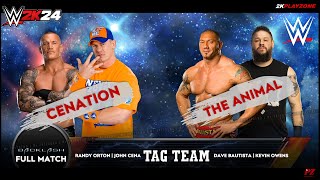 John Cena amp Randy Orton Vs Batista amp Kevin Owens  Tag Team Match  2KPlayZone  WWE2K24  WWE [upl. by Bonnette446]