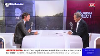 Attal  quotLe pass sanitaire est un outil qui permet de ne pas fermer des secteurs déconomiequot [upl. by Grazia]