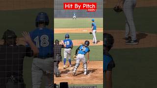 Hit by Pitch⚾️ The hitter takes one in the gluteus maximus BaseballLife MA2tv HBP MILB [upl. by Zelten]