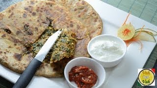 Palak Paneer Paratha  By Vahchef  vahrehvahcom [upl. by Walther]