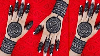 Easy Gol Tikki Mehndi Design For Beginners  Bridal Arabic Flower Mehndi Design  Simple Mehndi [upl. by Akinot]