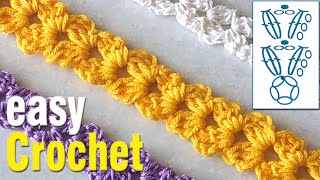 Crochet How to Crochet a Simple Cord Free puff stitch cord pattern tutorial [upl. by Anailuig]