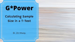 GPower Calculating Sample Size in a TTest [upl. by Anwaf]