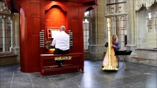 harpist Regina Ederveen and organist Paul Rosoman play Pastorale by Haendel on harp and organ [upl. by Ytsenoh]