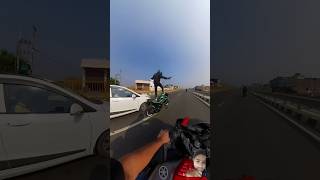 Dominar 400 on highway stunt 🤯💀 fullspeedthenhandbrake motovlog inst360 dominar400 [upl. by Lemire]