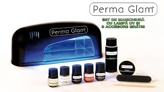 Perma Glam  Set pentru manichiura cu Lampa UV si 9 accesorii gratis [upl. by Nohpets834]