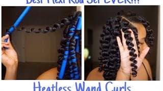 Natural Hair Flexi Rod Set l Heatless Wand Curls [upl. by Laurinda]