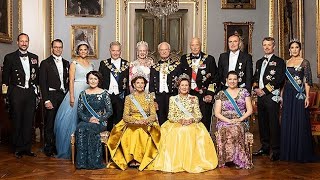 Foreign royals join sweden royals at king Gustavs golden jubilee dinner banquet goldenjubilee [upl. by Snowman]