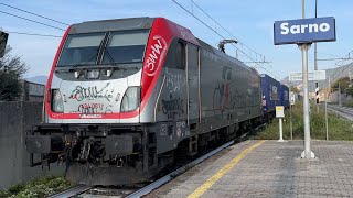 PRECEDENZA A SARNO TRA IL TME 51183 CON E494031 E IL REGIONALE 4873 CON ETR425099 [upl. by Ayatan]