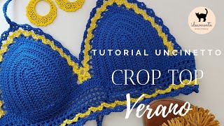 🌞CROP TOP quotVERANOquot🌞  tutorial uncinetto [upl. by Yadrahs]