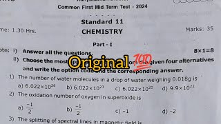 11th chemistry first midterm exam original question paper 2024 [upl. by Viddah]