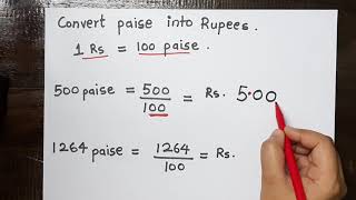 convert paise into rupees  Type 3 [upl. by Asilad]