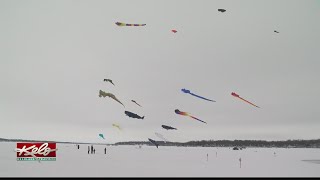 VIDEO Kites at University of Okoboji Winter Games [upl. by Aseret]