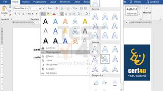 Applica lombreggiatura di carattere e maiuscoletto sul paragrafo che inizia con la frase cert4u [upl. by Eerdna998]