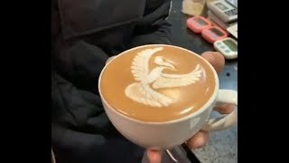 How To Make LatteArt PhoenixSlow Motion2020 [upl. by Lechar636]