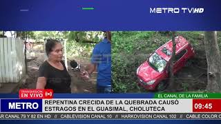 Crecida repentina de quebrada afectó viviendas de El Guasimal en el municipio de Choluteca [upl. by Armanda]