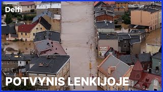 Drono vaizduose – siaubingas potvynis Lenkijoje [upl. by Nekal242]