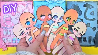 Tutorial How to make Gacha Doll Outfits Paper Toy Printables paperdiy 종이놀이 [upl. by Nwahs]