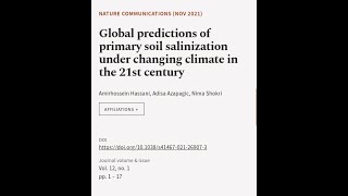 Global predictions of primary soil salinization under changing climate in the 21st ce  RTCLTV [upl. by Soane]