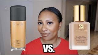 MAC Studio Fix Fluid vs Estee Lauder Double Wear  Battle of the Full Coverage Foundations [upl. by Orrin]