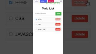 Todo List  HTML CSS codingbipro [upl. by Cerelia86]