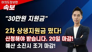 속보30만원 2차 상생지원금 다시 떴다 다시 문자 확인하세요  신청해야 받습니다 [upl. by Lemcke]