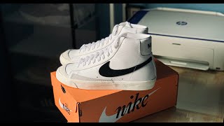 Nike Blazer Mid 77 Vintage quot White  Black quot  Quick Unboxing [upl. by Hazlett]