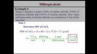 Milliequivalents Calculations [upl. by Ahsiekan]