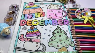 ❄️Draw With me  Beautiful December art process  Relaxing coloring art  satisfying drawing [upl. by Eledoya263]