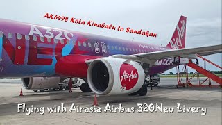 Airasia AK6498 Kota Kinabalu to Sandakan Boarding the Airbus 320Neo Livery [upl. by Nanah]