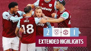 Extended Highlights  West Ham 21 Manchester United  Premier League [upl. by Brahear]