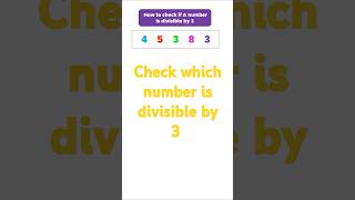 Number is divisible by 3 or not  Mathematics for kids  By FUFU KIDS mathstricks mathstrick [upl. by Ainig]