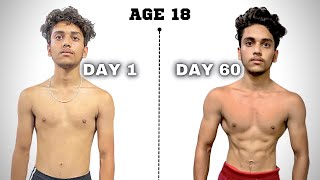 60 Days Body Transformation From Skinny To Muscular [upl. by Adyaj]