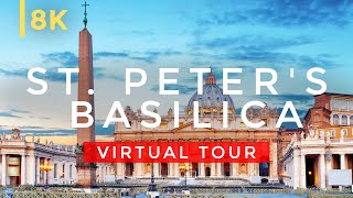 Spectacular Saint Peters Basilica in 8K  Tour Inside Basilica of Saint Peter Vatican [upl. by Laden148]