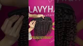 Lavyhair big ponytail kinky curly 16 inch lavyhair bigponytail [upl. by Yanffit]