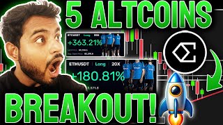 5 ALTCOINS BREAKOUT 🚀🔥BUY NOW  BEST TOP 5 CRYPTO PROJECTS FOR BULL RUN Hindi  ALTSEASON UPDATE🤑 [upl. by Hsiwhem]