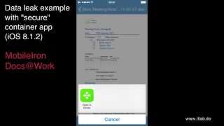 MobileIron AppConnect data leak example with DocsWork [upl. by Ardeth897]