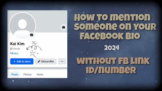 How to mention someone on your Facebook bio  No Facebook id link  Tutorial [upl. by Sosanna102]